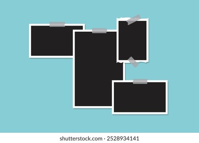 Vector polaroid frames realistic photo templates. collage templates, birthday collage, collage art