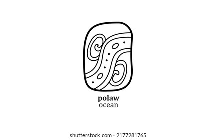 símbolo vectorial polaw (océano) mayan icono de ilustración jeroglyp