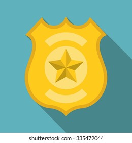 Vector police badge, flat design