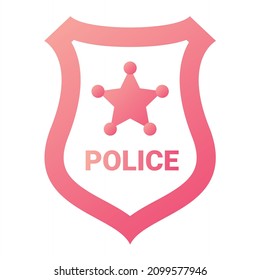 Vector Police Badge Glyph Gradient Icon Design
