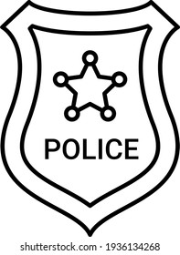 Vector Police Badge Outline Icon Design
