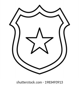 Vector Police Badge Outline Icon Design Stock Vector (Royalty Free ...