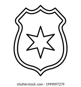 Vector Police Badge Outline Icon Design
