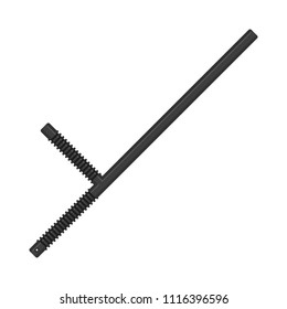 Vector police baton or nightstick in flat style. Police equipment icon. Black rubber batons isolated on white background. Rubber truncheons with additional side handle. EPS 10.