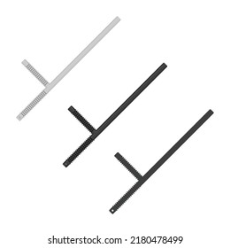Vector police baton or nightstick in flat style. Police equipment icon. Black rubber batons isolated on white background. Rubber truncheons with additional side handle. EPS 10.