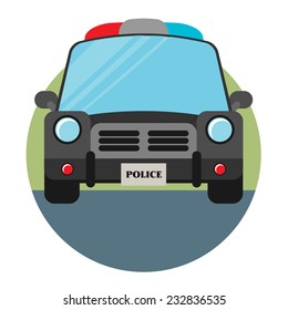 Vector Police Car in flat style