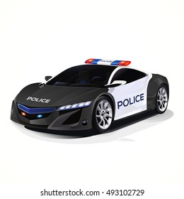 Vehículo de policía vector al estilo realismo