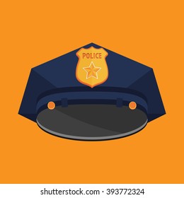 Vector Police Hat flat vector