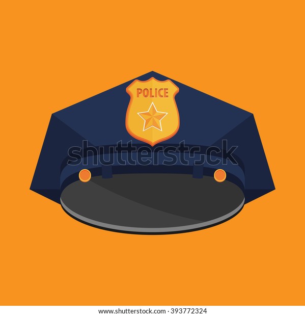 Vector Police Hat Flat Vector Stock Vector (Royalty Free) 393772324