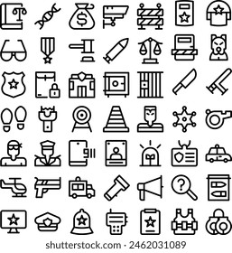 Vector of Police Icon Set. Perfect for user interface, new application
