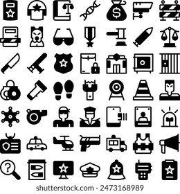 Vector of Police Icon Set. Perfect for user interface, new application
