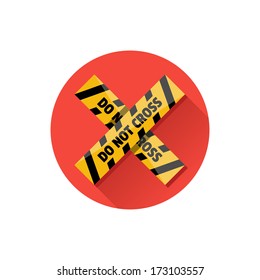 Vector Police Line Do Not Cross Icon