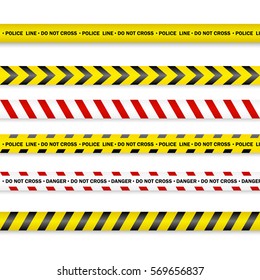 Vector Police line and do not cross, Danger tapes. Vector illustration. eps 10
