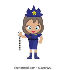 Vector police officer cartoon character