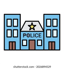 Vector Police Station Filled Outline Icon Stock Vector (Royalty Free ...