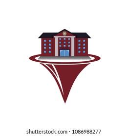 Vector police station with pin pointer