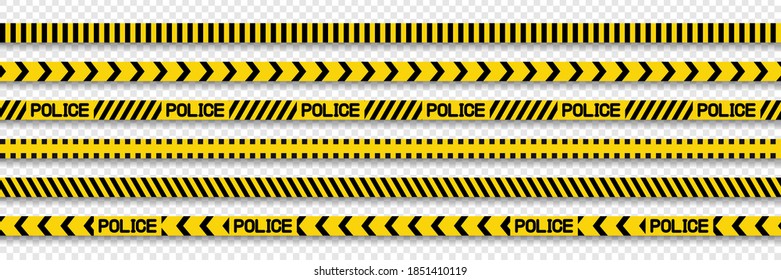 Vector Police stripes border. Black and yellow Line Police. Barricade tape. Caution lines. Vector illustration