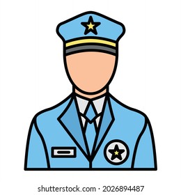 Vector Policeman Filled Outline Icon Design
