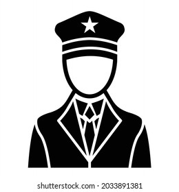 Vector Policeman Glyph Icon Design
