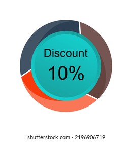Vektorgrafik-Richtlinie. 10 % Rabatt auf Infografiken. Geschäftsangebot, Discount-Karte.