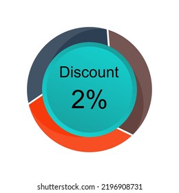 Vector policy. 2% discount infographic. Business offer, discount card.