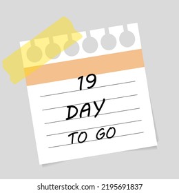 Vector policy. Deadline, calendar, notebook, time management. 19 days left