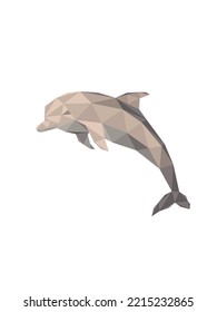 Vector Poligonal dolphin. Modern geometric origami. illustration art and drawing. Vector graphic. Animal collection.