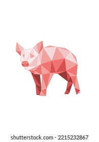 Vector Poligonal pig. Modern geometric origami. illustration art and drawing. Vector graphic. Animal collection.