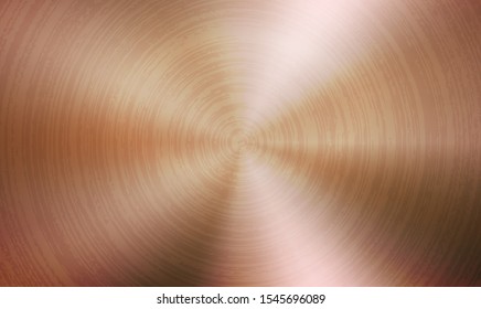 Vector Polished Radial Brushed Metal Technology Background. Texture Of Alloy Titan, Stainless Steel, Chrome, Nickel. Industrial Backdrop
