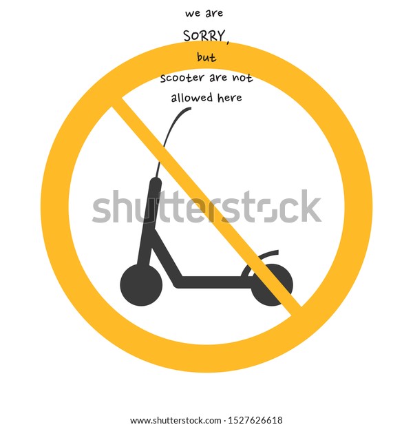 Vector Polite Scooter Not Allowed Sign vector de stock (libre de regalías) 1527626618