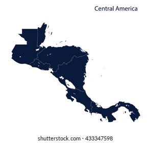 Vector of political map of Central America