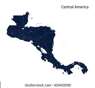 Vector of political map of Central America
