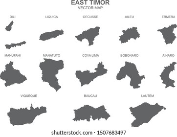 vector political map of East TImor on white background