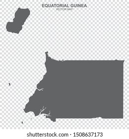 vector political map of Equatorial Guinea on transparent background