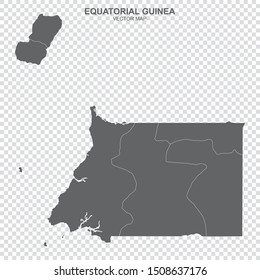 vector political map of Equatorial Guinea on transparent background
