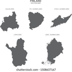 vector political map of Finland on white background
