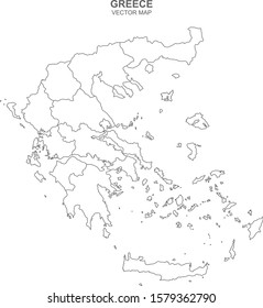 vector political map of Greece on white background