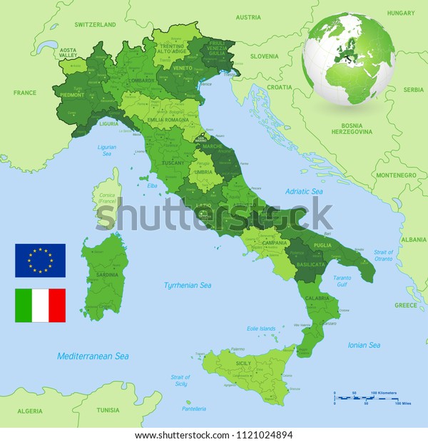 Vector Political Map Italy Full 600w 1121024894 