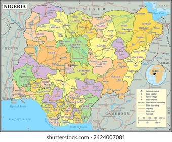 Vector political Map of Nigeria