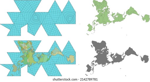 Vector Political World Map Fuller Projection