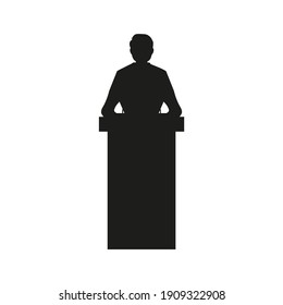 vector of politician speaking at a lectern