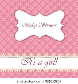 Vector polka dot flowers baby shower girl vintage