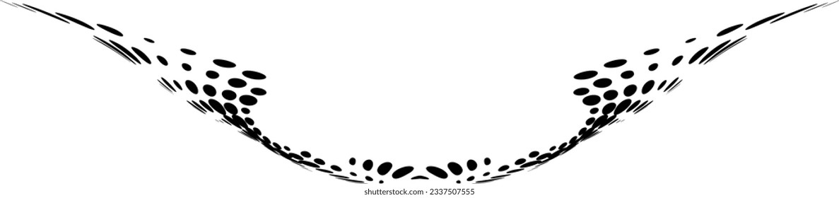 Vector polka dot halftone cup border with graceful outline.