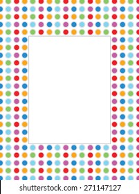 Vector polka dot invitation template and frame