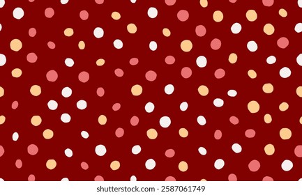 Vector polka dot pattern with abstract round shapes. Great for textile designs, seamless wallpapers, or trendy poster backgrounds with a minimalist geometric style.