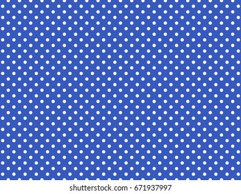 Vector polka dot pattern. Trendy blue color. Wide background.