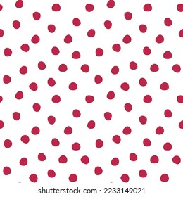 Vector polka dot seamless pattern colors of the year 2023 viva magenta