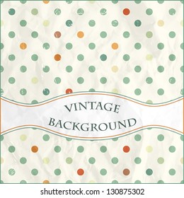 vector polka dot vintage greeting card template