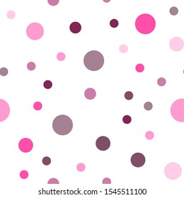 Vector polka dots pattern. Fabric print for cloth design. Cloth, textile background. Pink polka dots. Classic fabric design for any purposes. Seamless ornament pattern.