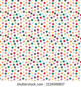 Vector polka dots pattern. Multi-colored circles on a white background. Texture. 